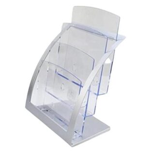 KINOKINO カタログスタンド マガジンラック パンフレット ディスプレイ スタンド 業務用 オフィス (A4 3段 シルバー)