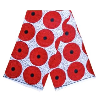 非公開: KINOKINO アフリカ布 綿100% 6ヤード アフリカン プリント 生地 サークル 円 丸 水紋 アイ (A)