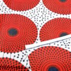 KINOKINO アフリカ布 綿100% 6ヤード アフリカン プリント 生地 サークル 円 丸 水紋 アイ (A)