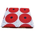 KINOKINO アフリカ布 綿100% 6ヤード アフリカン プリント 生地 サークル 円 丸 水紋 アイ (A)