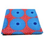 KINOKINO アフリカ布 綿100% 6ヤード アフリカン プリント 生地 サークル 円 丸 水紋 アイ (C)