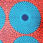 KINOKINO アフリカ布 綿100% 6ヤード アフリカン プリント 生地 サークル 円 丸 水紋 アイ (C)