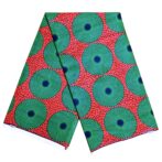 KINOKINO アフリカ布 綿100% 6ヤード アフリカン プリント 生地 サークル 円 丸 水紋 アイ (D)