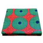 KINOKINO アフリカ布 綿100% 6ヤード アフリカン プリント 生地 サークル 円 丸 水紋 アイ (D)