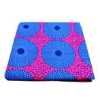 KINOKINO アフリカ布 綿100% 6ヤード アフリカン プリント 生地 サークル 円 丸 水紋 アイ (B)