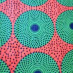 KINOKINO アフリカ布 綿100% 6ヤード アフリカン プリント 生地 サークル 円 丸 水紋 アイ (D)